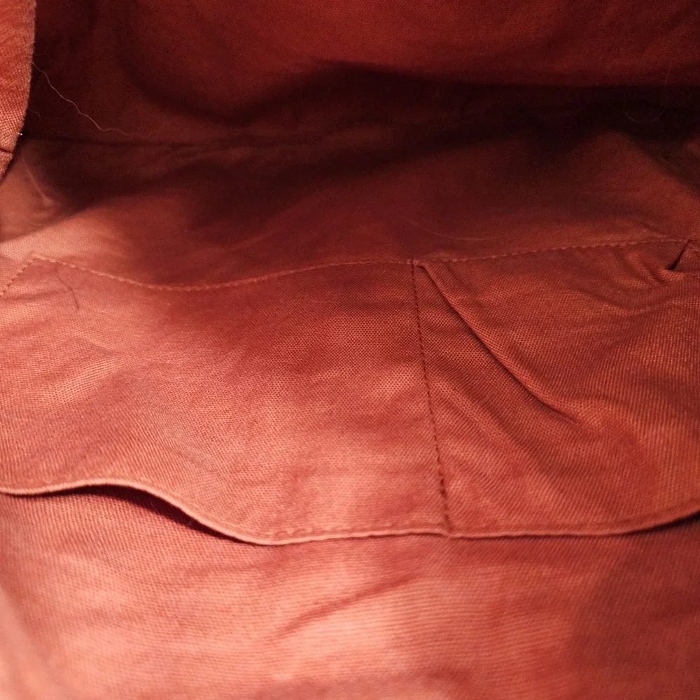 Fossil Long Live Vintage Hobo Burnt Orange Leather Brass Studded